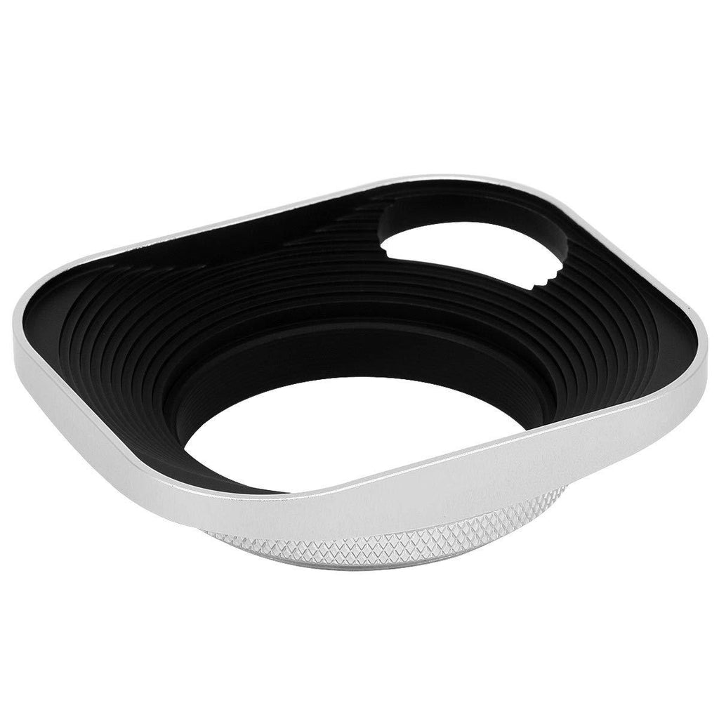 Haoge LH-S43P 43mm Square Metal Screw-in Lens Hood with Hollow Out Designed for Leica Rangefinder Camera with 43mm E43 Filter Thread Lens Silver