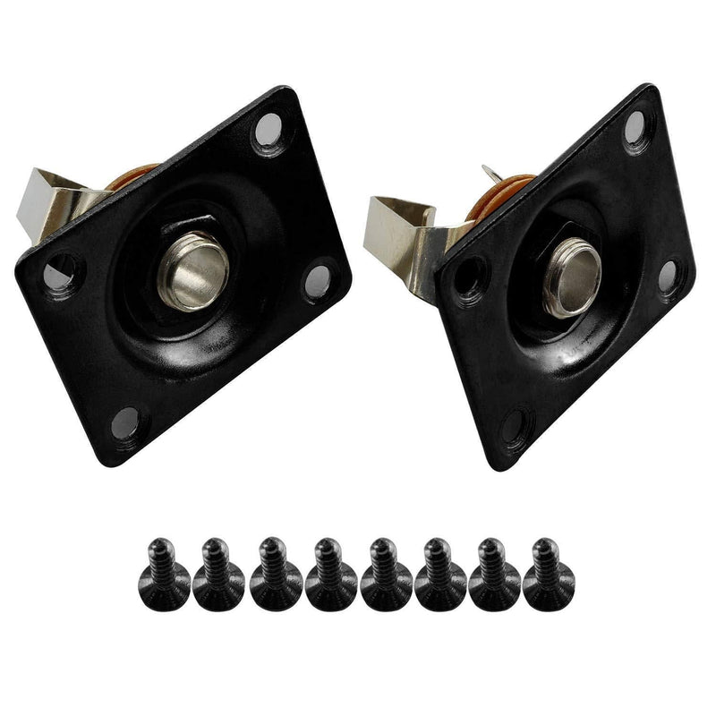 RuiLing 2PCS Square Jack Output Plate Guitar Bass Jack Socket for Electric Guitar Parts and Accessories Black