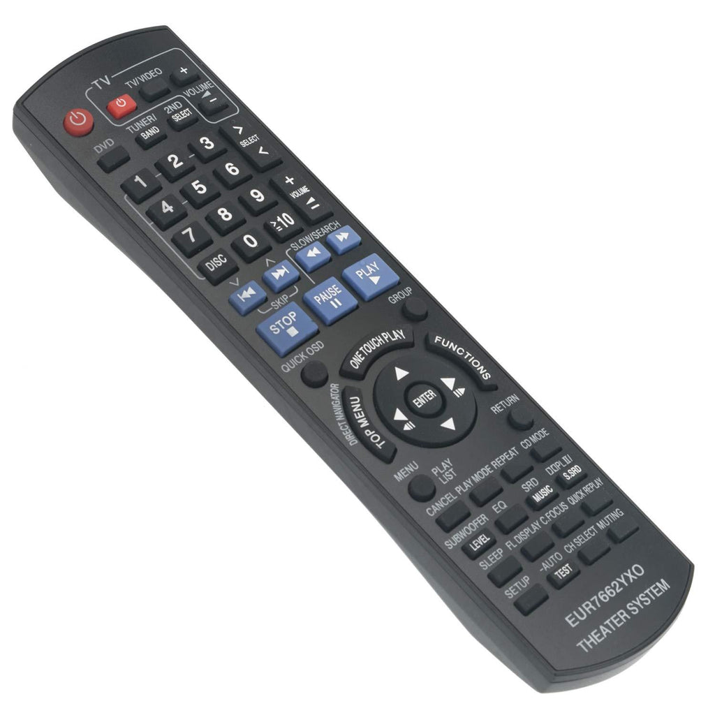 New EUR7662YX0 Replace Remote Control fit for Panasonic DVD Home Theater Sound System SC-PT750 SC-PT753 SC-PT950 SC-PT1050 SC-PT953 SH-FX65T SE-FX65 SE-FX66 SB-HF950 SB-HF1050 SB-HC950 SB-HS950