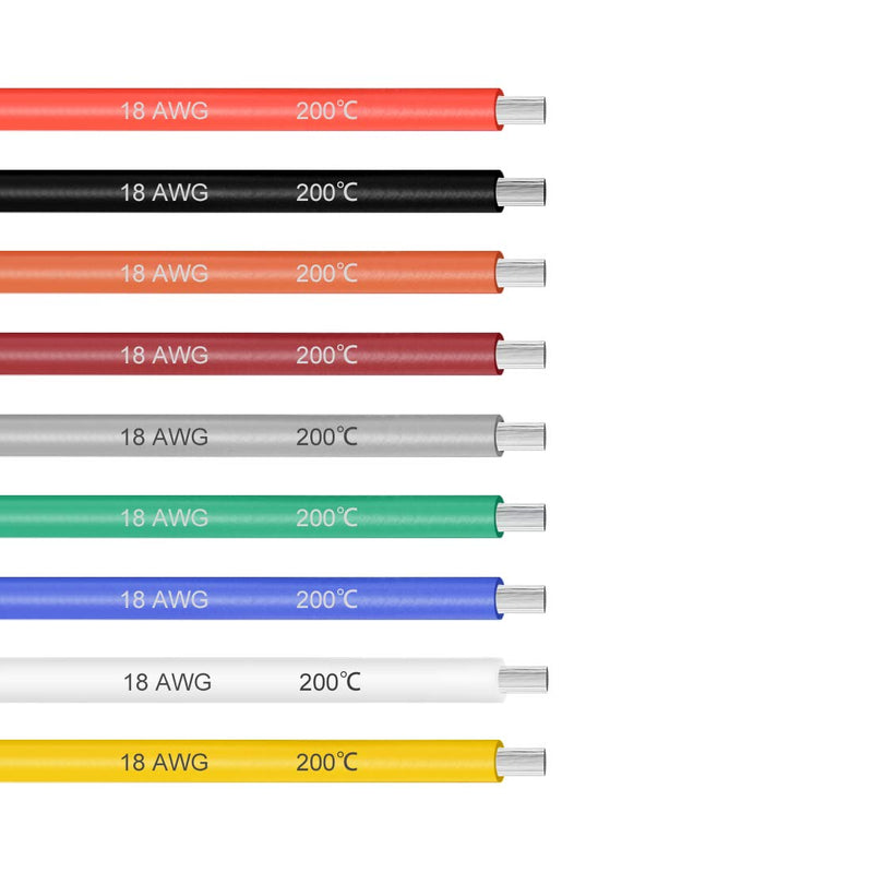 [AUSTRALIA] - uxcell Silicone Wire 18 AWG Ultra Flexible 600V Electric Wire Strands of Tinned Copper Wire 3 ft 9 Colors 