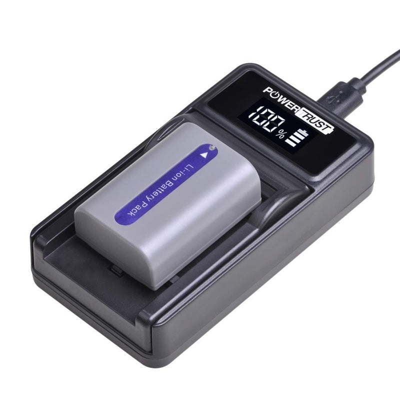 PowerTrust 1-Pack NP-FP50 NPFP50 Battery + LED USB Charger for Sony NP-FP30 DCR-DVD103, DCR-DVD105, DCR-DVD203, DCR-DVD205, DCR-DVD305, DCR-DVD92, DCR-HC20, DCR-HC21, DCR-HC26, DCR-HC30 Batteries