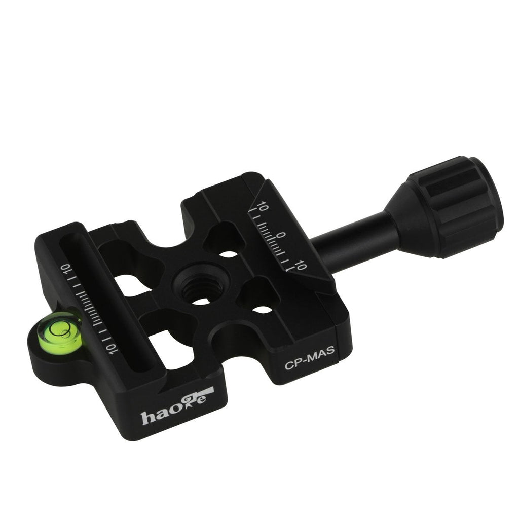 Haoge CP-MAS Screw Knob Clamp Adapter Mount for Quick Release QR Plate Camera Tripod Ballhead Monopod Ball Head Fit Arca Swiss and Manfrotto 200PL-14 RC2 Plate