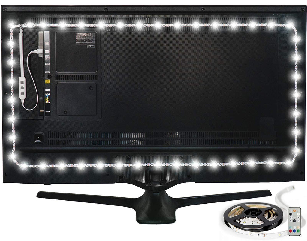 [AUSTRALIA] - Luminoodle Color Computer Monitor Backlight - 15 Color Bias Lighting with Remote - 3.3 ft for Monitors up to 24" - LED USB Powered TV Light, RGB Strip (XX-Large (60" - 80" TV) XX-Large (60" - 80" TV 