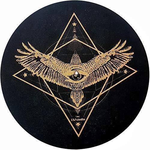 [AUSTRALIA] - Premium Turntable Slipmat -Cork Turntable Slipmat Proves Sound Quality with Better Grip [4mm]- Psychedelic Geometric Eagle , Cork 