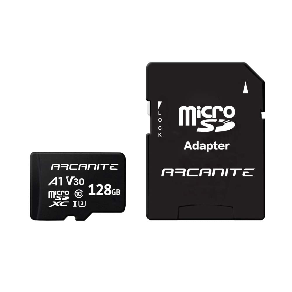 ARCANITE 128GB microSDXC Memory Card with Adapter - A1, UHS-I U3, V30, 4K, C10, Micro SD, Optimal Read speeds up to 90 MB/s A1 High Speed