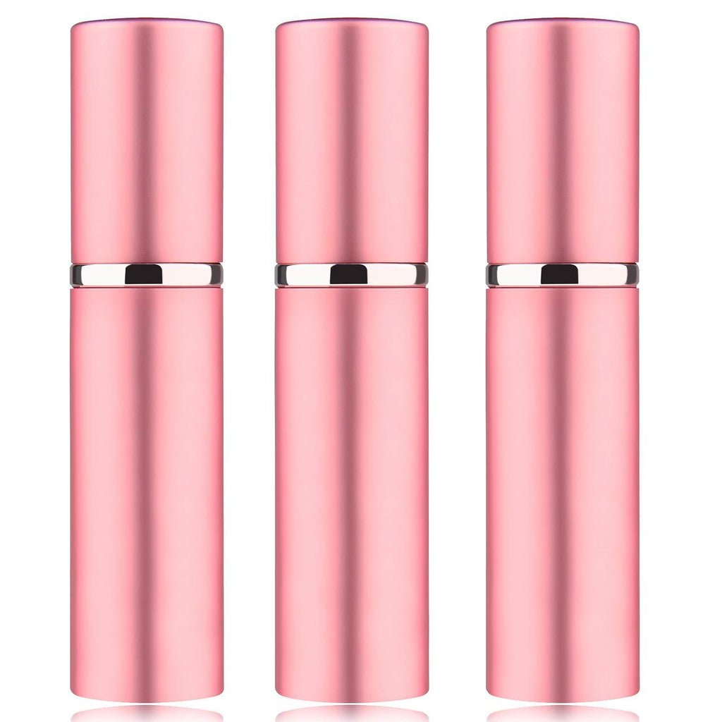 3Pcs 10ML Portable Mini Refillable Perfume Scent Aftershave Atomizer Empty Refillable Spray for Purse or Travel (Pink) Pink