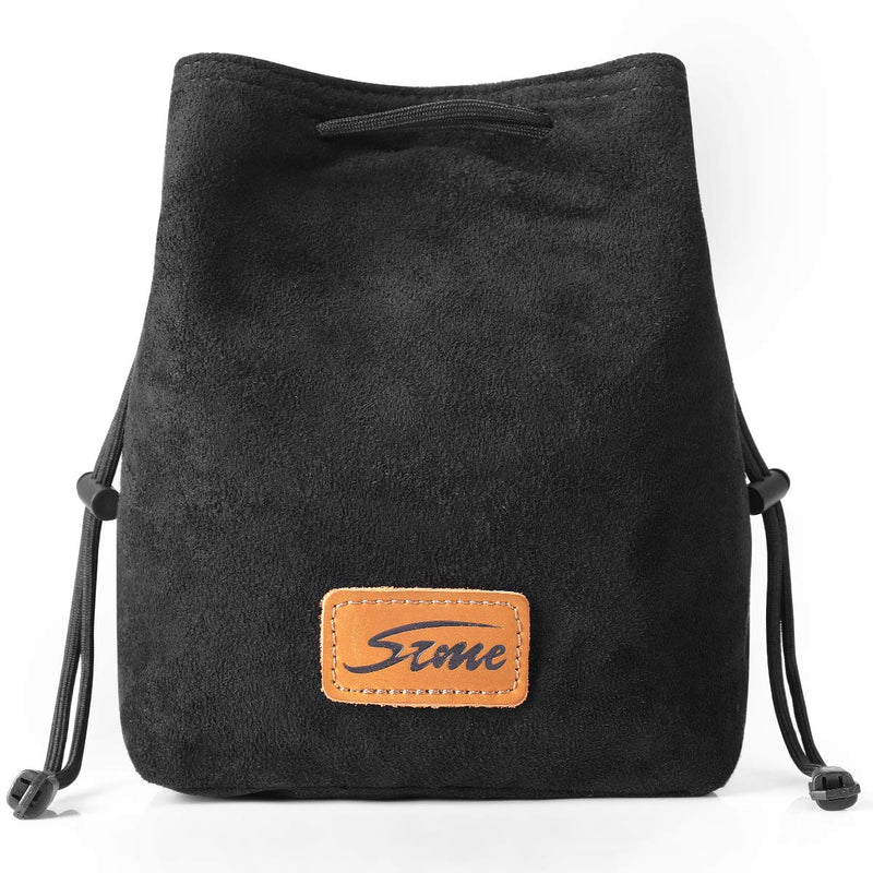 S-ZONE Soft Camera Bag DSLR Insert Handbag Drawstring Lens Case Compatible with Canon Nikon Sony Large Black