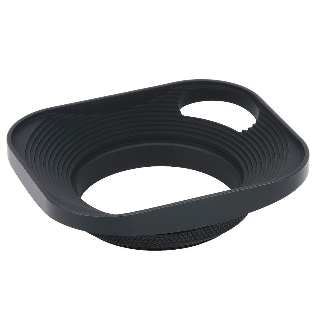 Haoge LH-B43P 43mm Square Metal Screw-in Lens Hood with Hollow Out Designed for Leica Rangefinder Camera with 43mm E43 Filter Thread Lens Black