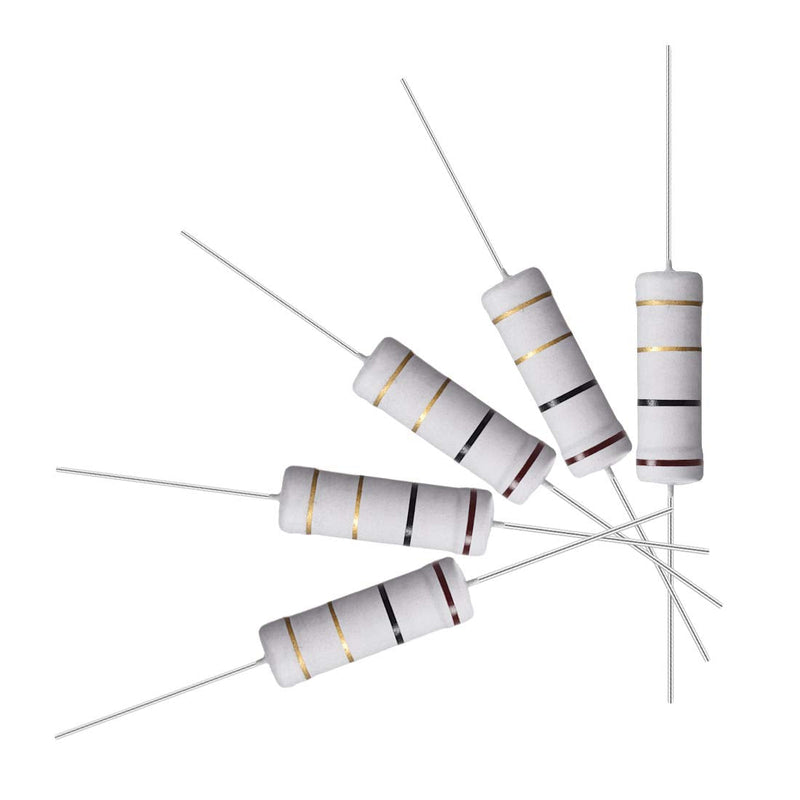 uxcell 30Pcs 1 Ohm Resistor, 5W 5% Tolerance Metal Oxide Film Resistors, Lead, Flame Proof for DIY Electronic Projects and Experiments