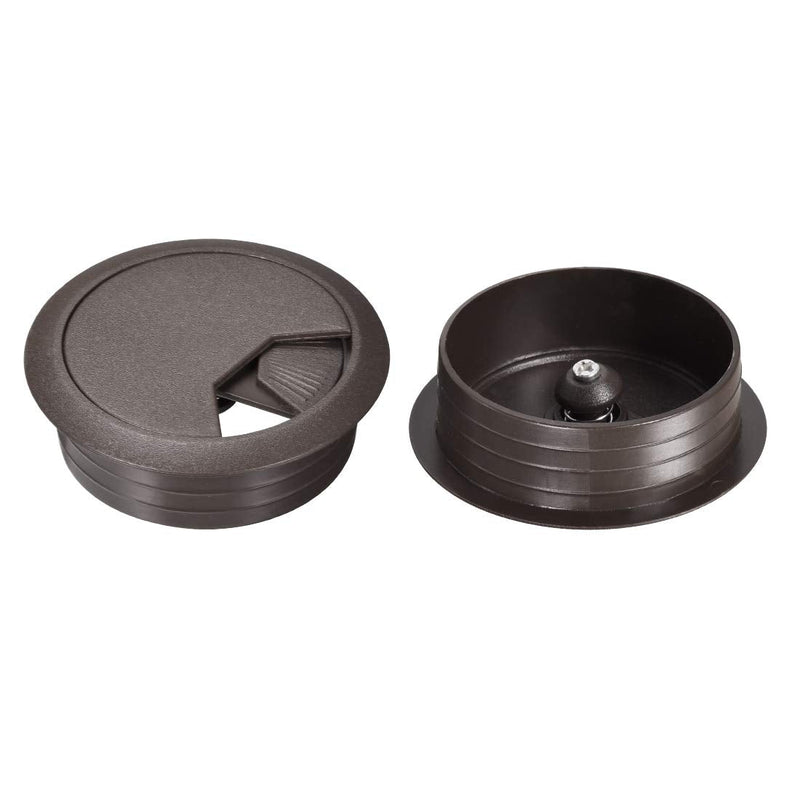 uxcell Cable Hole Cover, 2" Plastic Desk Grommet for Wire Organizer, 10 Pcs (Dark Brown)