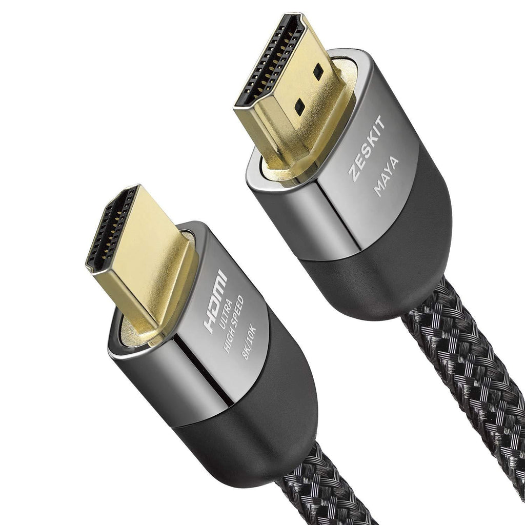 Zeskit Maya 8K 48Gbps Certified Ultra High Speed HDMI Cable 3ft, 4K120 8K60 144Hz eARC HDR HDCP 2.2 2.3 Compatible with Dolby Vision Apple TV 4K Roku Sony LG Samsung Xbox Series X RTX 3080 PS4 PS5 1m/3ft