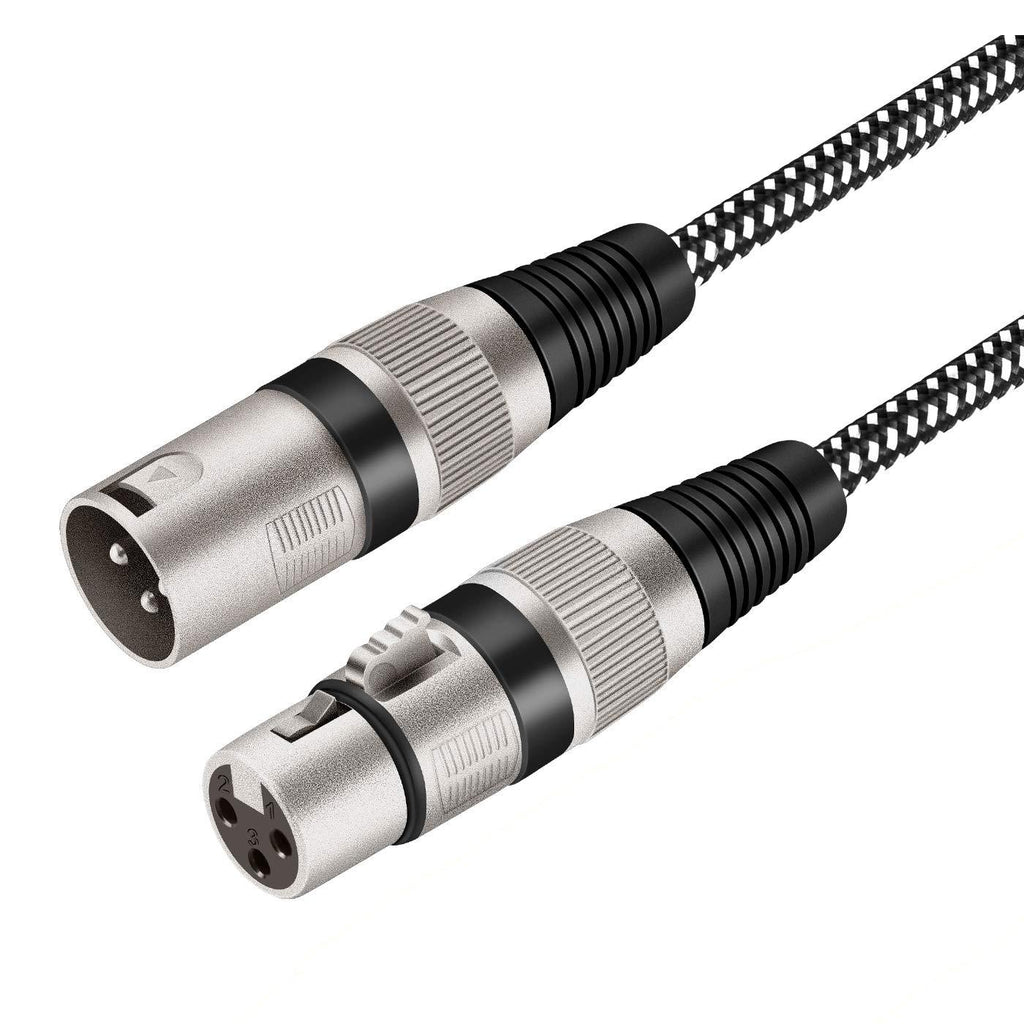 [AUSTRALIA] - XLR Microphone Cable 6 FT, 3 Pin Nylong Braided Balanced XLR Male to XLR Female Mic DMX Cable Patch Cords (Pure Copper Conductors) 