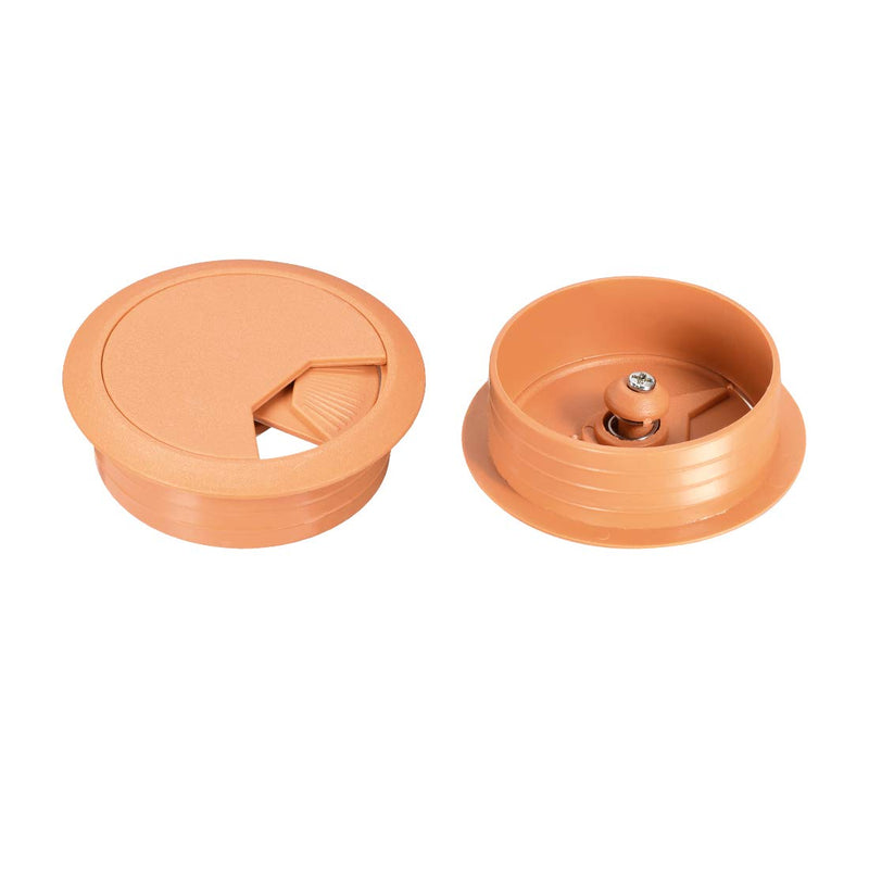 uxcell Cable Hole Cover, 2 inches Plastic Desk Grommet for Wire Organizer, 10Pcs Orange