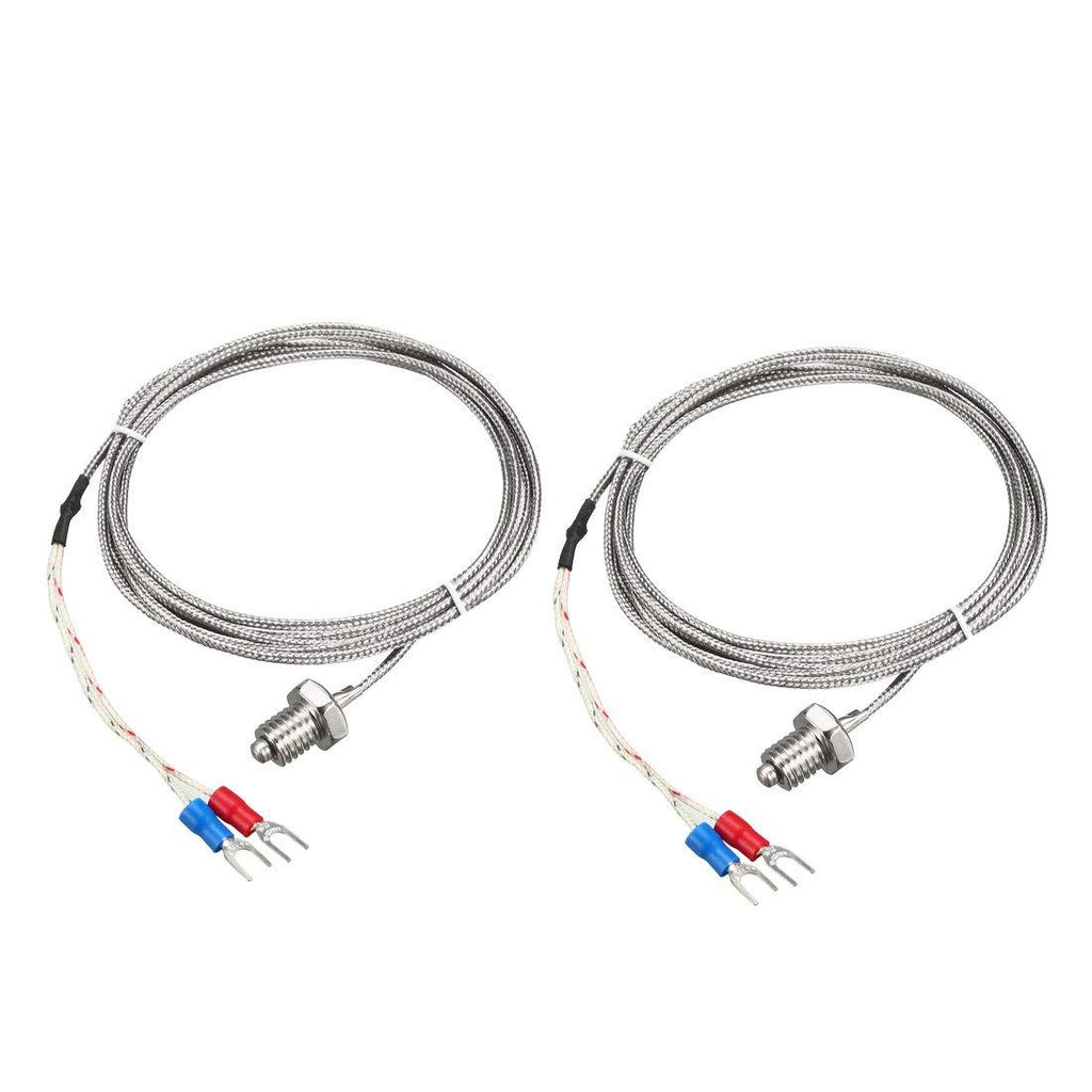 uxcell K Type Thermocouple Temperature Sensors M10 Thread Probe with 2M/6.6Ft Wire 2pcs