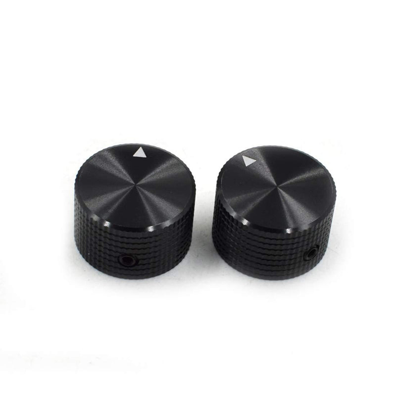 TOUHIA 25mm x 15mm-6.4mm / 0.25" Black Aluminum Rotary Electronic Control Potentiometer Knobs(2PCS)
