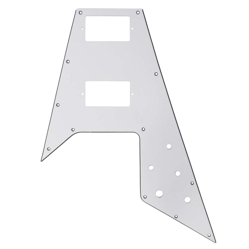 FLEOR 3Ply White Pickguard Guitar Front Scratch Plate Guitar Pick Guard Fit Gibson Flying V Pickguard Replacement