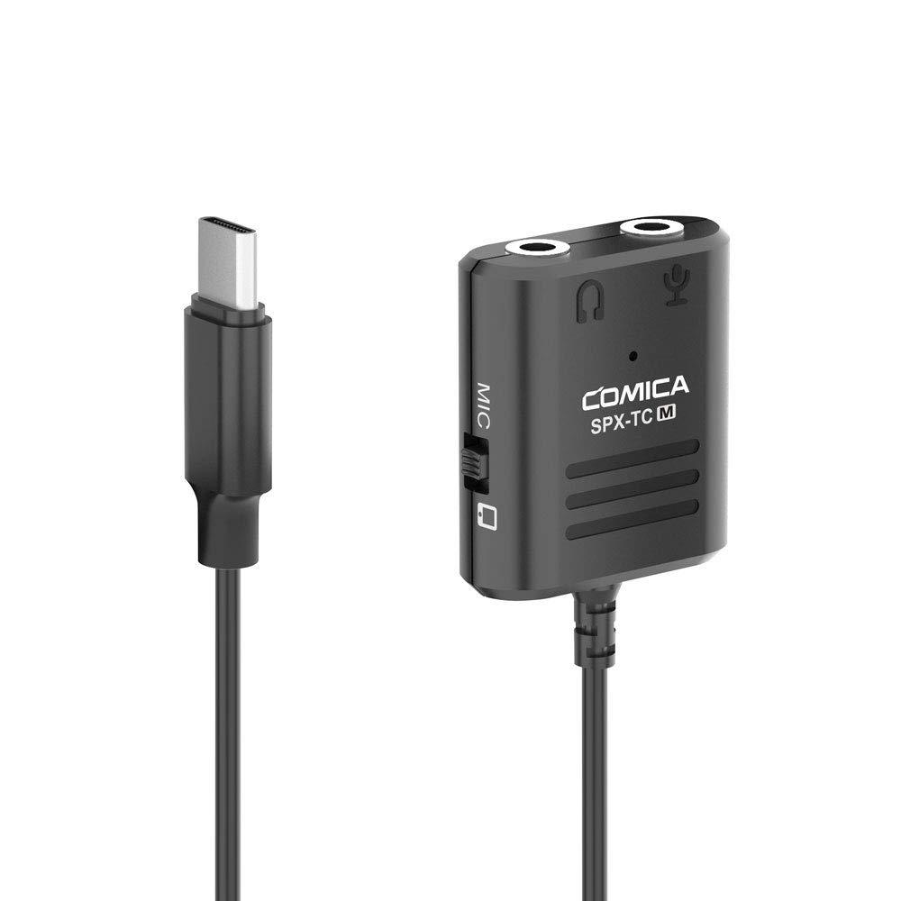 [AUSTRALIA] - Comica CVM-SPX-TC USB Type C to 3.5mm TRRS TRS Audio Adapter, with Mic or Phone Monitoring, USB C Trrs Adapter for Huawei Samsung Google etc USB Type C Smartphone Recording 