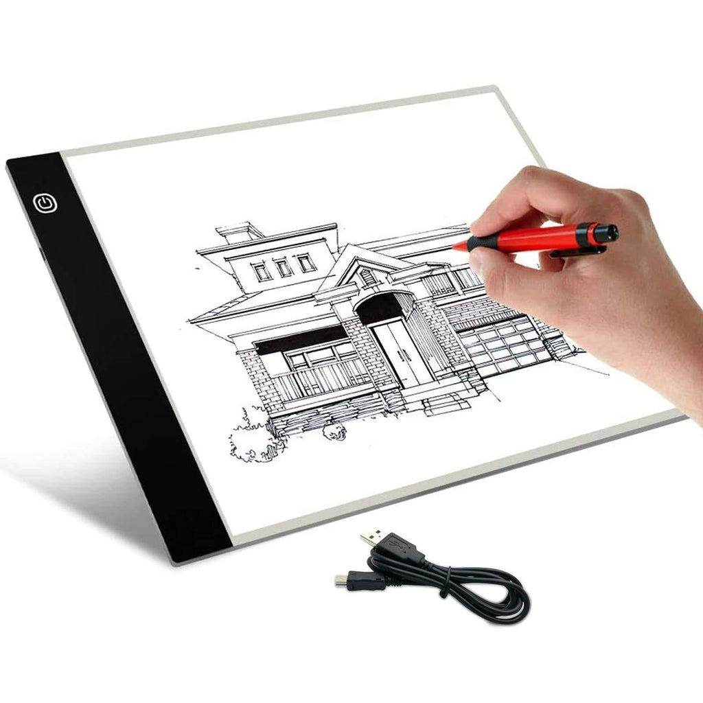 Schliersee A4 LED Artists Light Box for Drawing Thin Portable Light Box Tracer Pad 4mm USB Power, 3 Level Brightness Pad LED Light