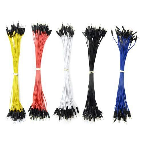 XINGYHENG 150PCS 5 Colors 1Pin 2.54mm Male to Male Breadboard Jumper Wire PVC Soldering Brushless Motor Double-end Tinning Connector Cable(PCB Jump Circuit Board Cable Wire Set) 200mm