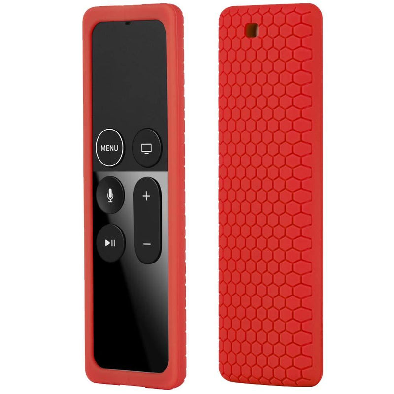 Remote Case Cover for Apple TV 4K 4th 5th Gen Remote, Protective Silicone case for New Apple TV 4K 4th 5th Siri Remote Controller, Full Access, Anti-Slip, Shock Proof (Red) Red