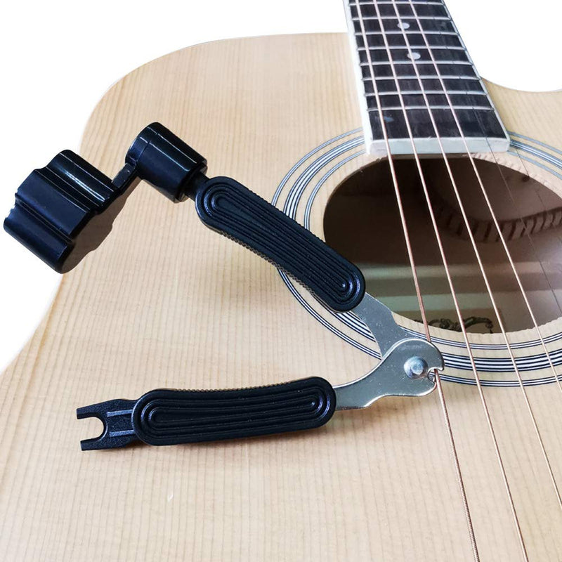 Guitar Strings Changing Kit, Acoustic Guitar Strings 2 Sets, Guitar String Winder and Cutter, Bridge Pin Puller 3 in 1 Guitar Multi Tool