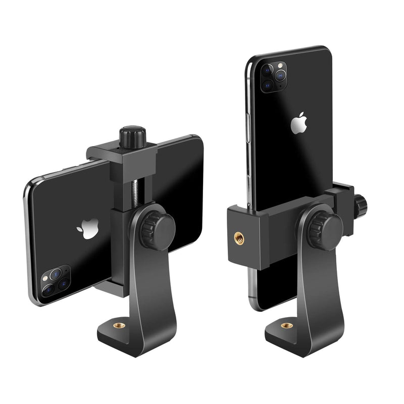 SharingMoment Premium Smartphone Holder/Vertical and Horizontal Tripod Mount Adapter Rotatable Bracket with 1/4 inch Screw/Adjustable Clip for iPhone, Android Cell Phone, Selfie Stick, Camera Stand