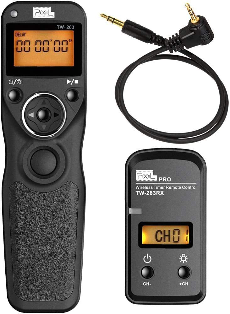 Pixel Remote Timer TW-283/E3 LCD Multi-Function Shutter Remote Release Timer Controller Adapter for Canon EOS DSLR Pentax Contax Cameras