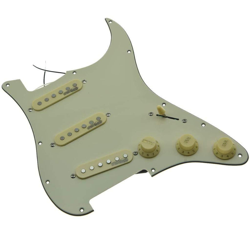 KAISH Aged White Loaded Electric Guitar Pickguard Prewired Pickguard with Wilkinson Pickups for Fender Strat Made In USA or Mexico