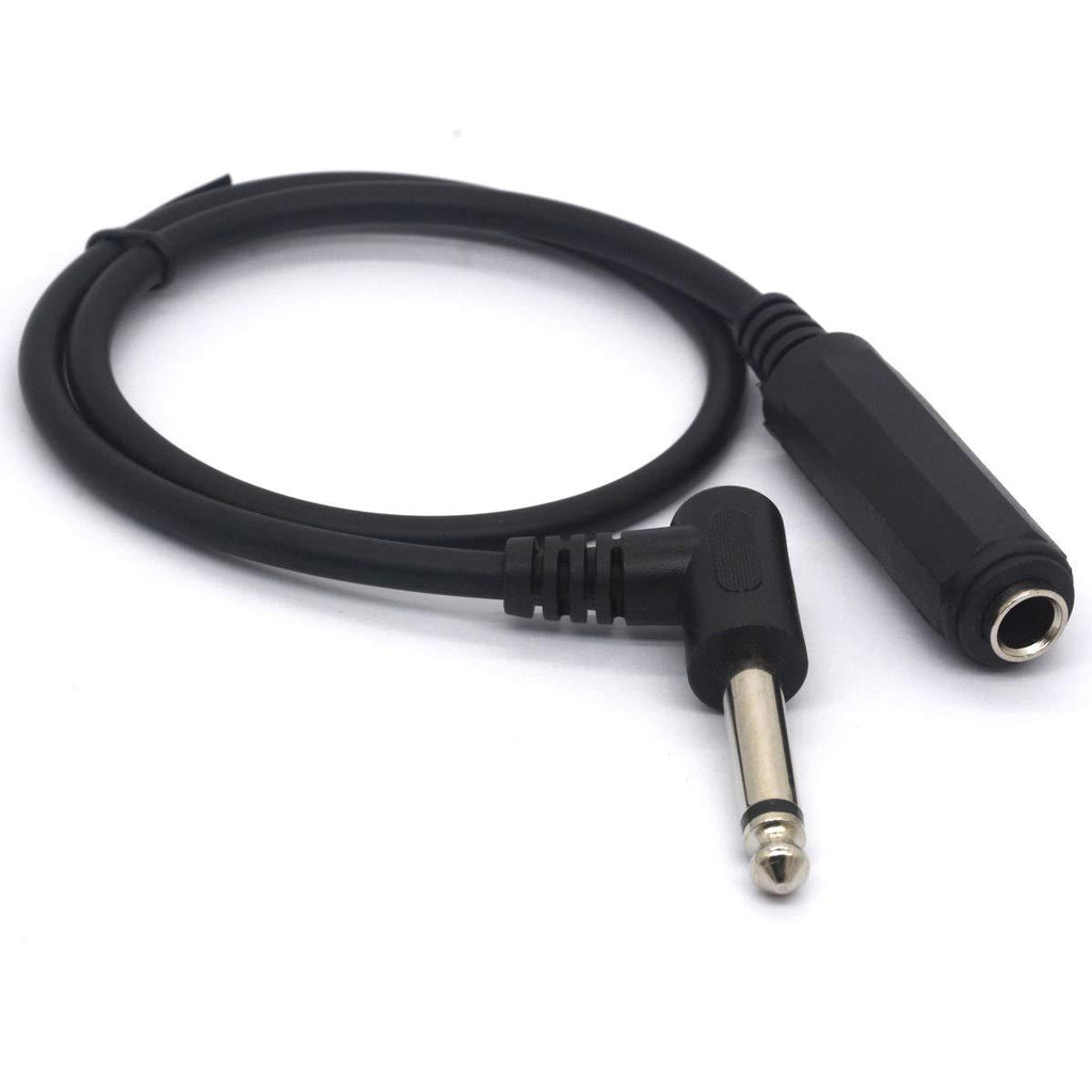 [AUSTRALIA] - GLHONG Right Angle 6.35 Male to Female Cable, 1/4 Stereo TRS Headphone Extension Cord for Guitar AMP Synths Amplifier Speaker Piano 