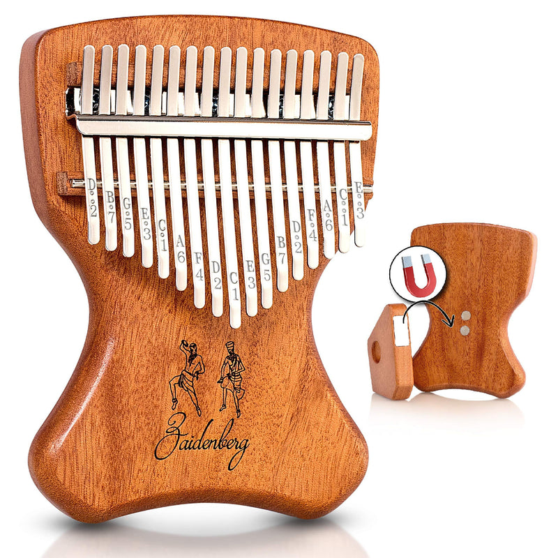 ZAIDENBERG Kalimba 17 Keys Thumb Piano With Ergonomic Design and Exclusive Magnetic Stand, Authentic African Mbira Made of Quality Solid Mahogany Wood, An Extraordinary Musical Instrument.