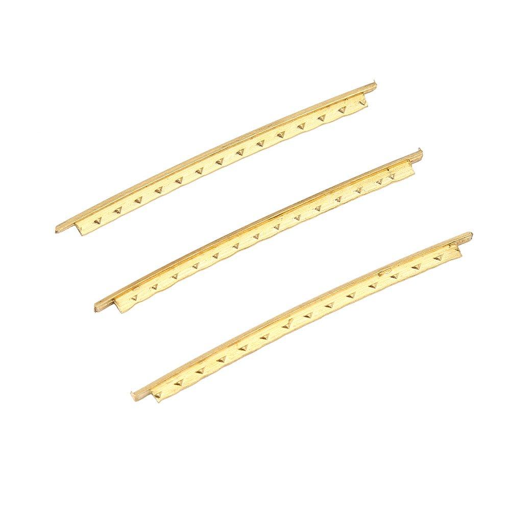 Drfeify 20Pcs Guitar Fret Wires, Brass Copper Guitar Fret Wire for Folk Wood Guitars Replacement Parts