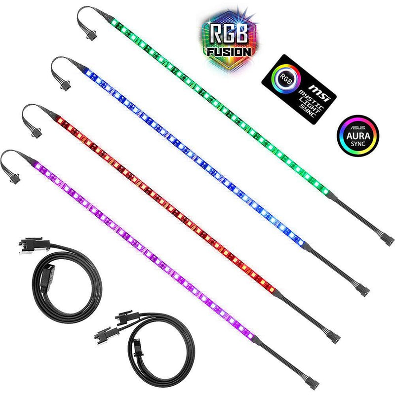 [AUSTRALIA] - ALITOVE PC RGB LED Strip Light for Motherboard with 4 Pin RGB Header (+12V,G,R,B) , Computer Case DIY Lighting for ASUS Aura Sync, Gigabyte RGB Fusion, MSI Mystic Light, ASRock RGB, 40cm 24 LED, 4pcs 