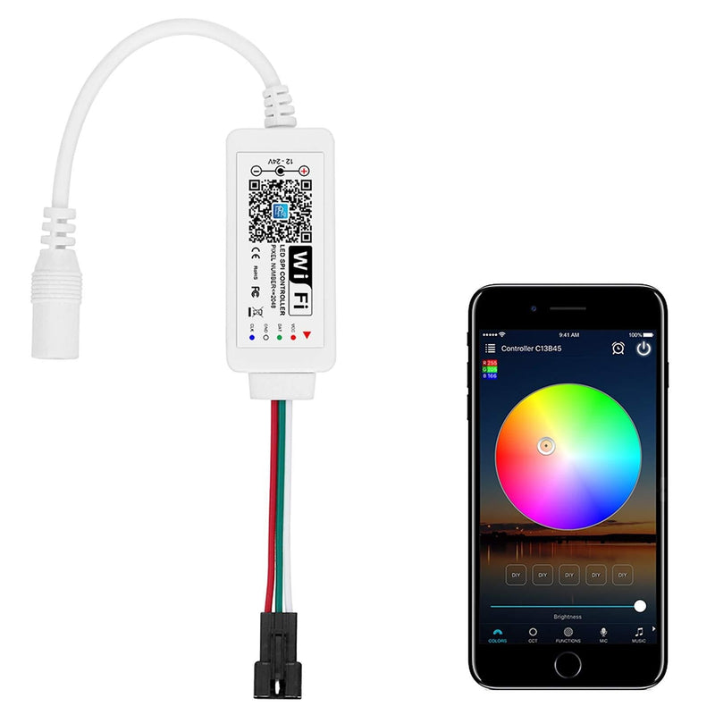 [AUSTRALIA] - ALITOVE WS2811 Controller Smart WiFi APP Voice Control, Support Amazon Alexa Google Home, for DC12V~24V WS2811 SM16703 UCS1903 Addressable RGB LED Strip LED Pixel String Light (Not for 5V WS2812B) 12V~24V 