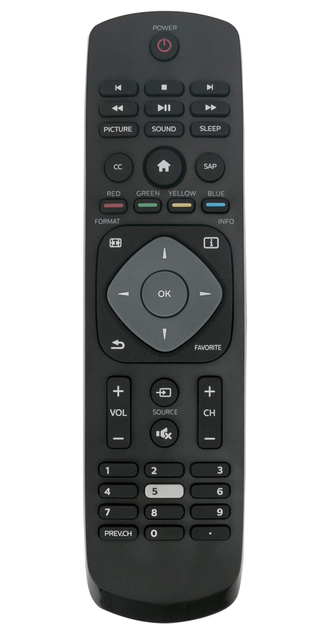 New Replaced Remote fit for Philips TV 24PFL3603 24PFL3603/F7 65PFL5922/F7 RR24PFL3603/F7