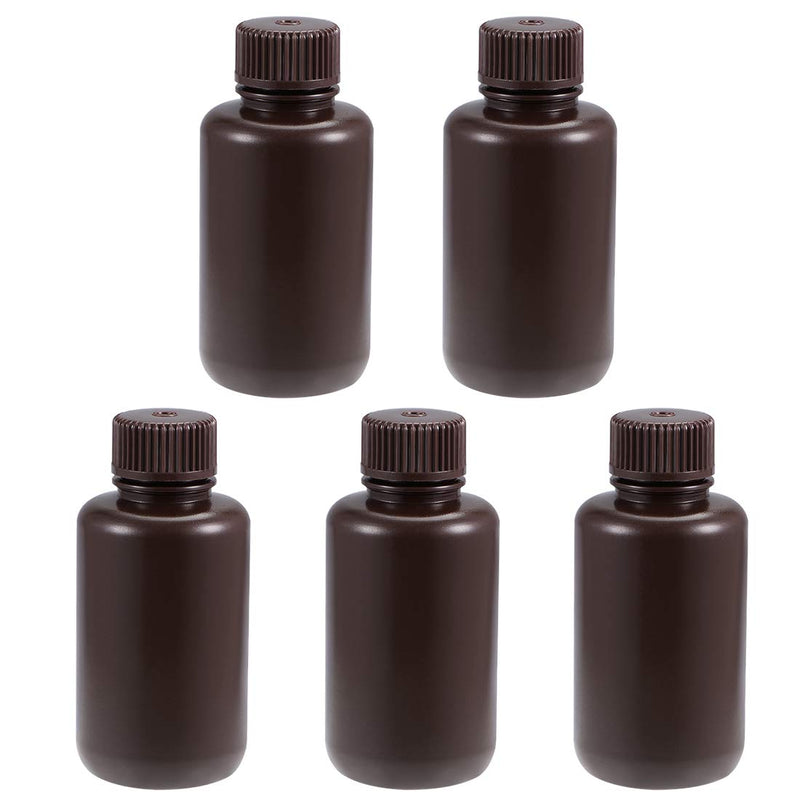 [AUSTRALIA] - uxcell Plastic Lab Chemical Reagent Bottle 100ml/3.4oz Small Mouth Sample Sealing Liquid Storage Container Brown 5pcs 
