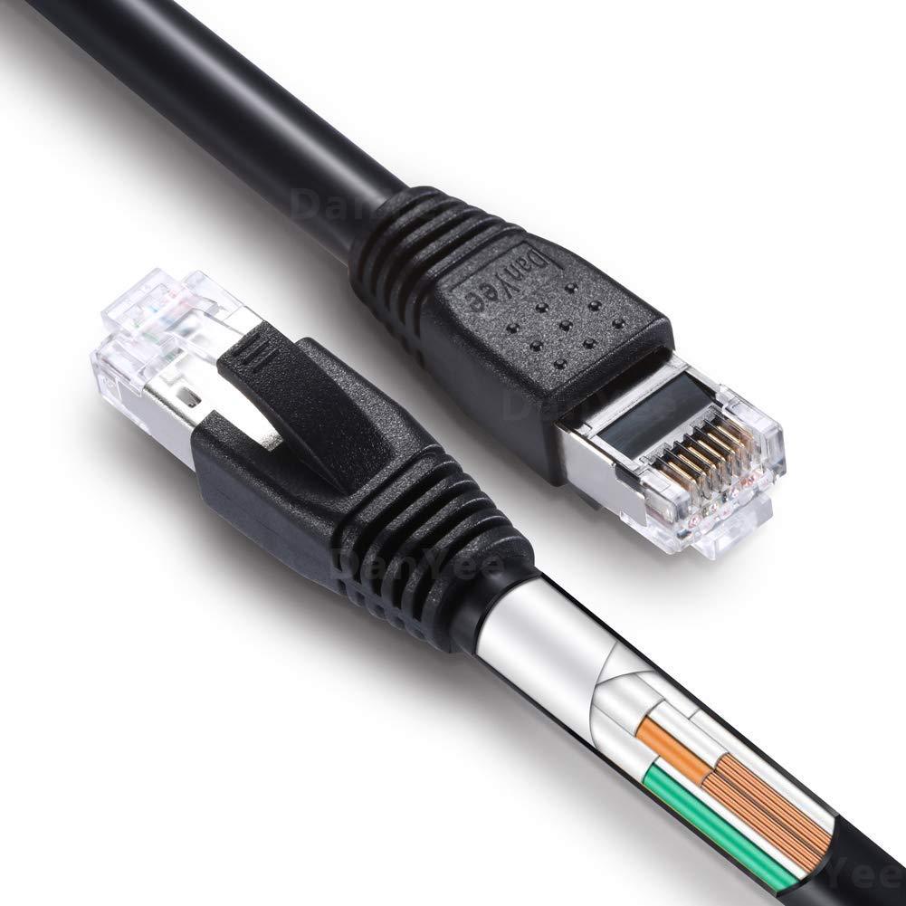 CAT8 Ethernet Cable DanYee 40Gbps 2000Mhz High Speed Gigabit SSTP LAN Network Internet Cables with RJ45 Gold Plated Connector for Use of Smart Office Smart Home System iOT Gaming Movie (3FT) 3FT