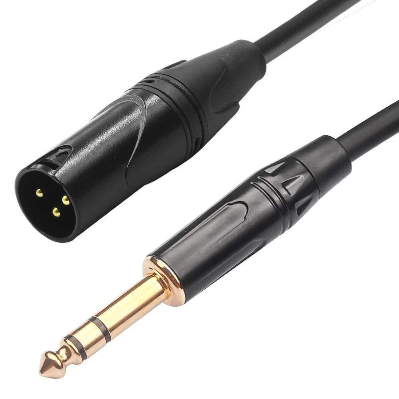 [AUSTRALIA] - TOMROW Profession 1/4 to XLR Microphone Cable 10FT 6.35mm (1/4 Inch) TRS Male to 3 PIN XLR Male Balanced Cable, Black 