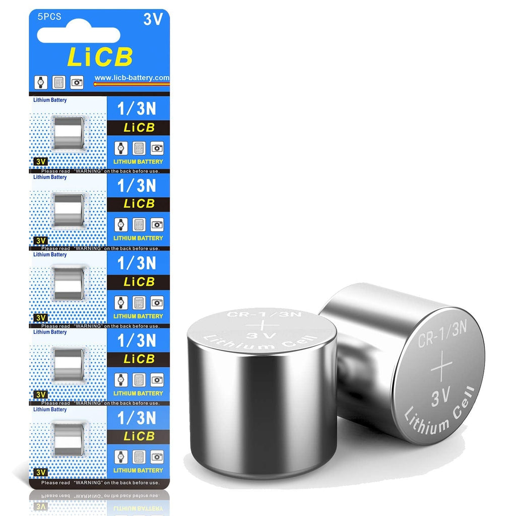 LiCB CR1/3N Battery 3V Lithium 1/3N Batteries (5 - Pack)