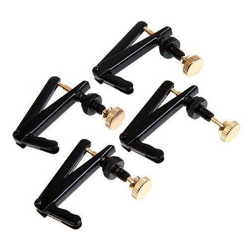 Sky 4pcs Cello Parts String Adjuster Fine Tuner 3/4-4/4 Black and Gold Cello Parts Accessories