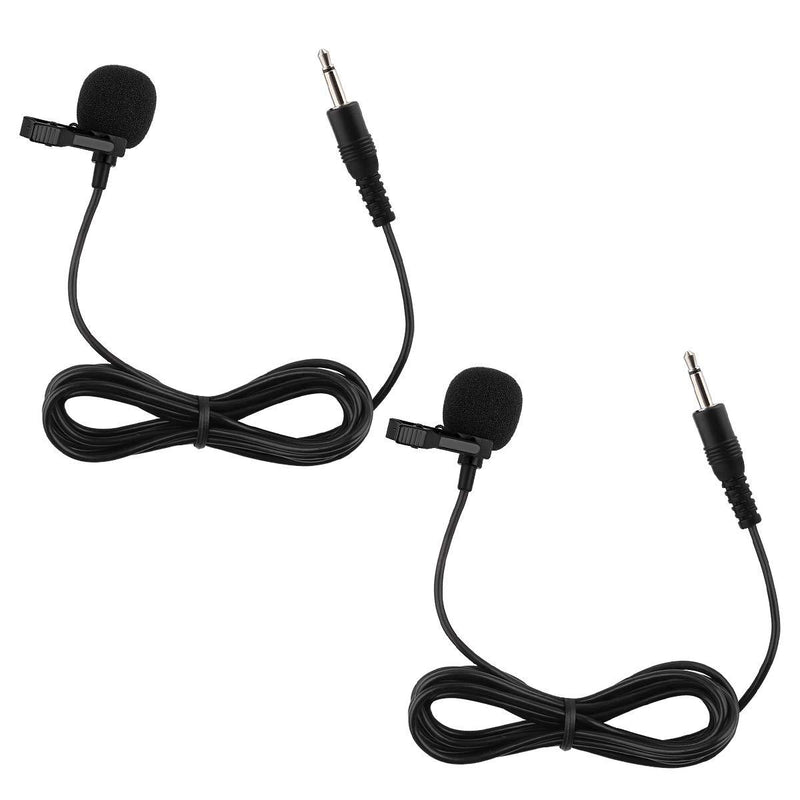 Dreokee Mini Microphone, 3.5mm Clip on Mic Small Microphone with 1.5m Wire for Phone Speaker Omnidirectional Mic Pack of 2