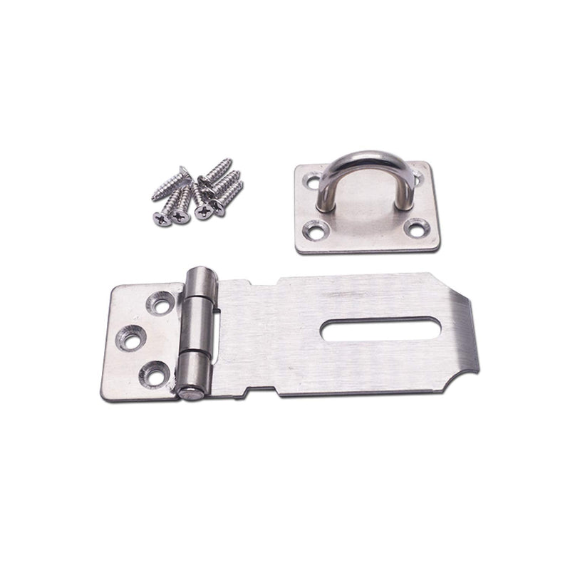 T Tulead 304 Stainless Steel Latch Lock Hardware Door Hasp Lock Hinge with Mounting Screws for Cabinet,Drawer (3" Length) 3 Inch