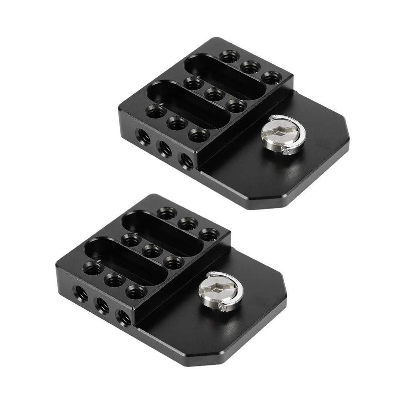 CAMVATE Versatile Top/Bottom Plate with Multiple 1/4"-20 Threads for Director's Monitor Cage Rig(2 Pieces)