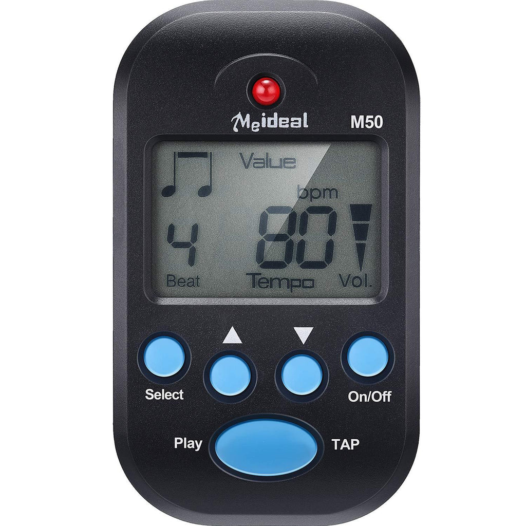 Mini Digital Metronome, Multifunctional, Portable, Volume Adjustable, Clip on, with Speaker, Beat Tempo, with Battery for Piano, Guitar, Saxophone, Flute, Violin, Drum (Black) Black