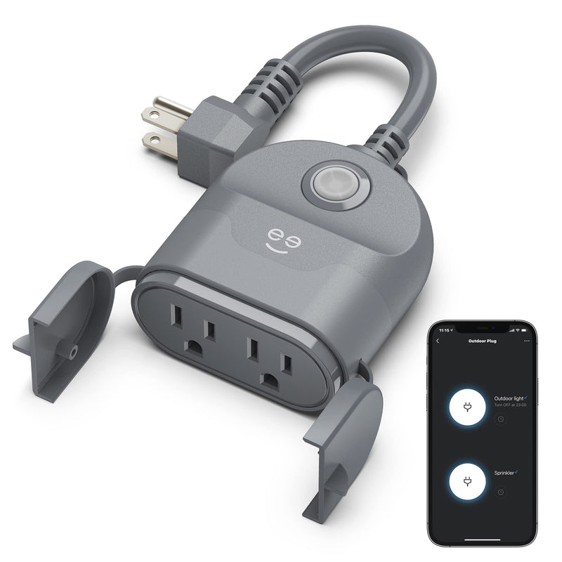 Geeni Outdoor Duo Wi-Fi Smart Plug, Weatherproof, No Hub Required, Wireless Remote Control and Timer -Smart Plug Compatible with Alexa, The Google Home (2 Outlets 2 Plugs