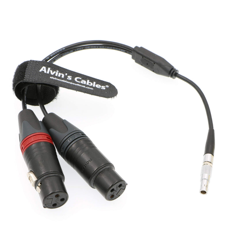 Alvin's Cables 5 Pin Male to Two XLR 3 Pin Female Audio Input Cable for Z CAM E2 Camera straight 5 pin