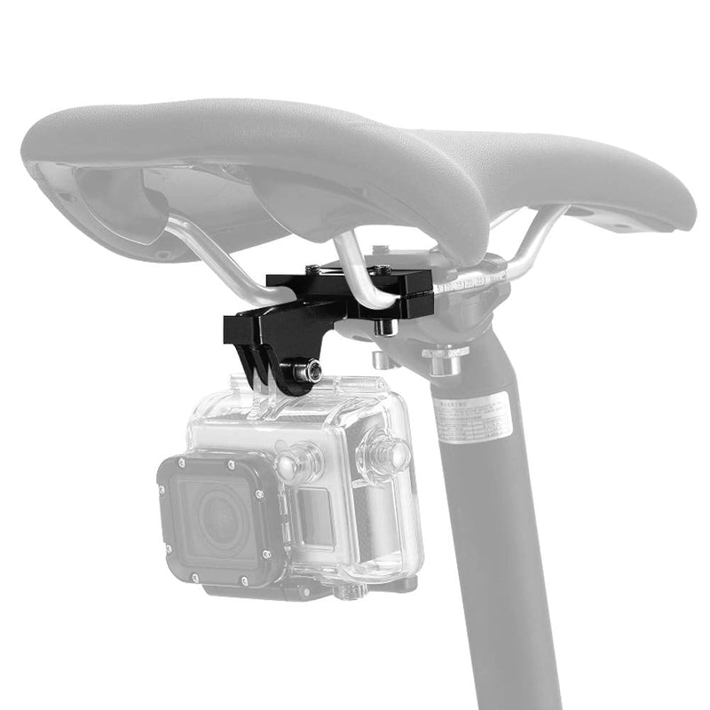 ParaPace Bicycle Saddle Rail Camera Mount Bike Seat Mount for GoPro Hero 10/9/8/7/6/5s/5/4s/4/3+ Campark AKASO DJI OSMO Action Cameras Accessories(Black) Black