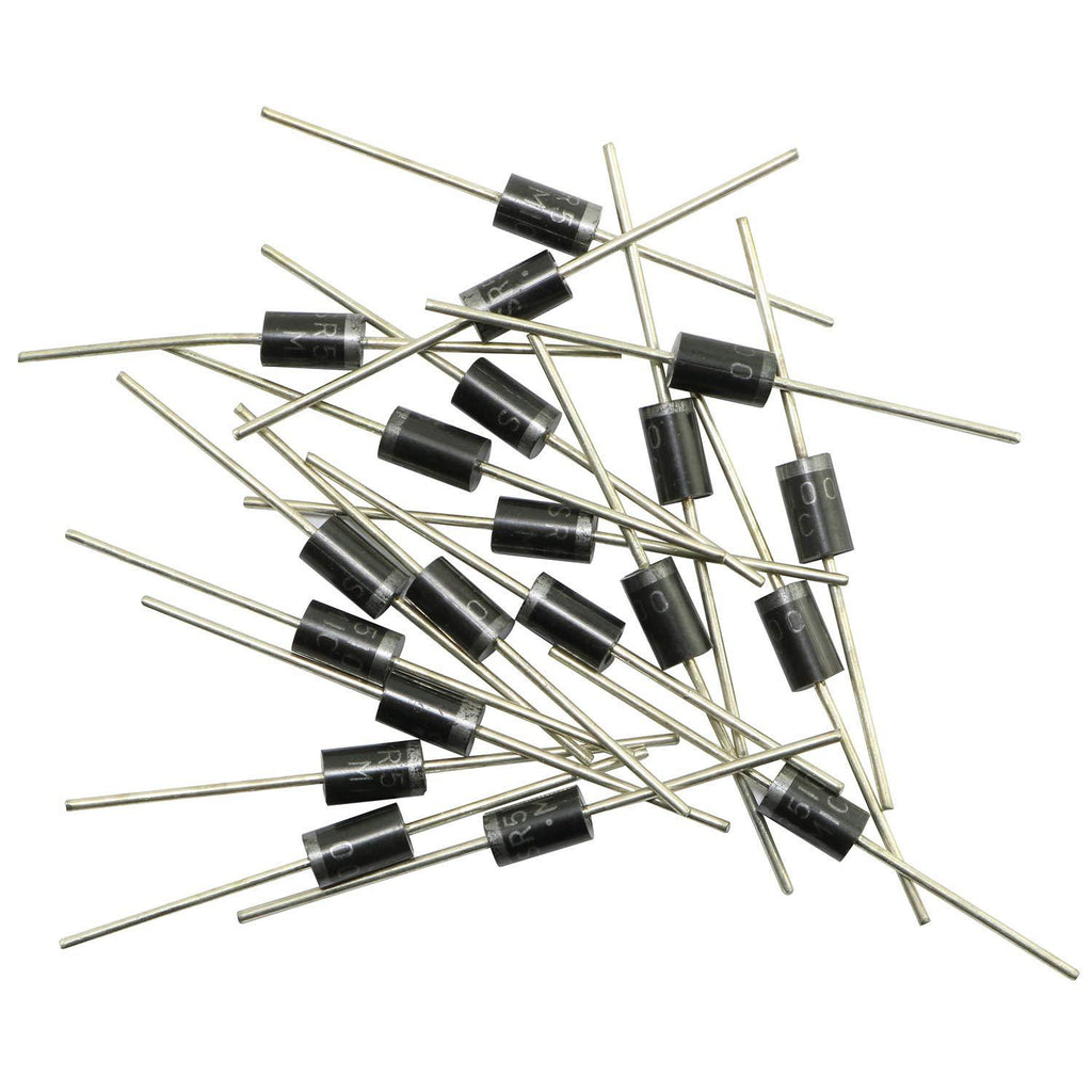 RuiLing 20-Pack Rectifier Diode SR5100 SB5100 DO-27 MIC 100V 5A Silicone Schottky Barrier Rectifier Diode