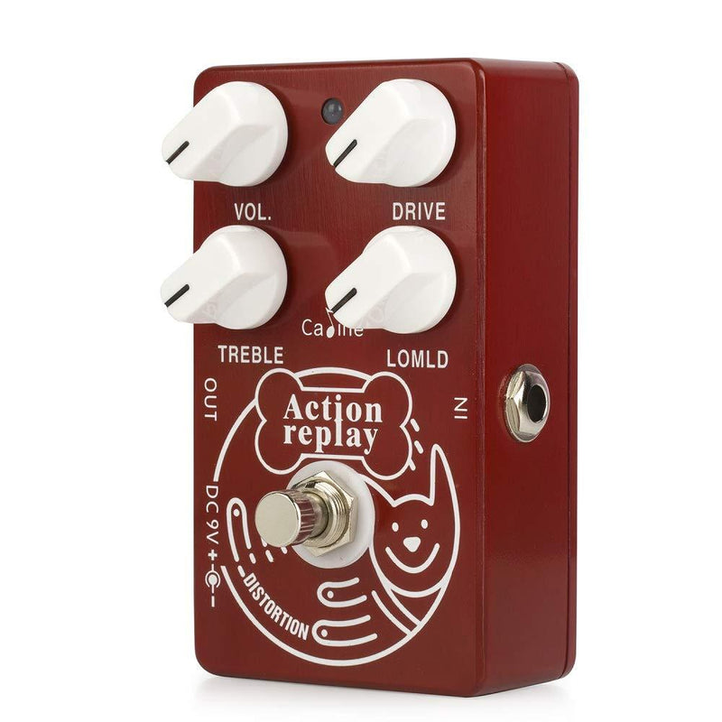 [AUSTRALIA] - Caline Vintage Distortion Effects Pedal Overdrive Action Replay Electric Guitar Pedal True Bypass Red CP-74 Guitarist gifts Red Action Play 