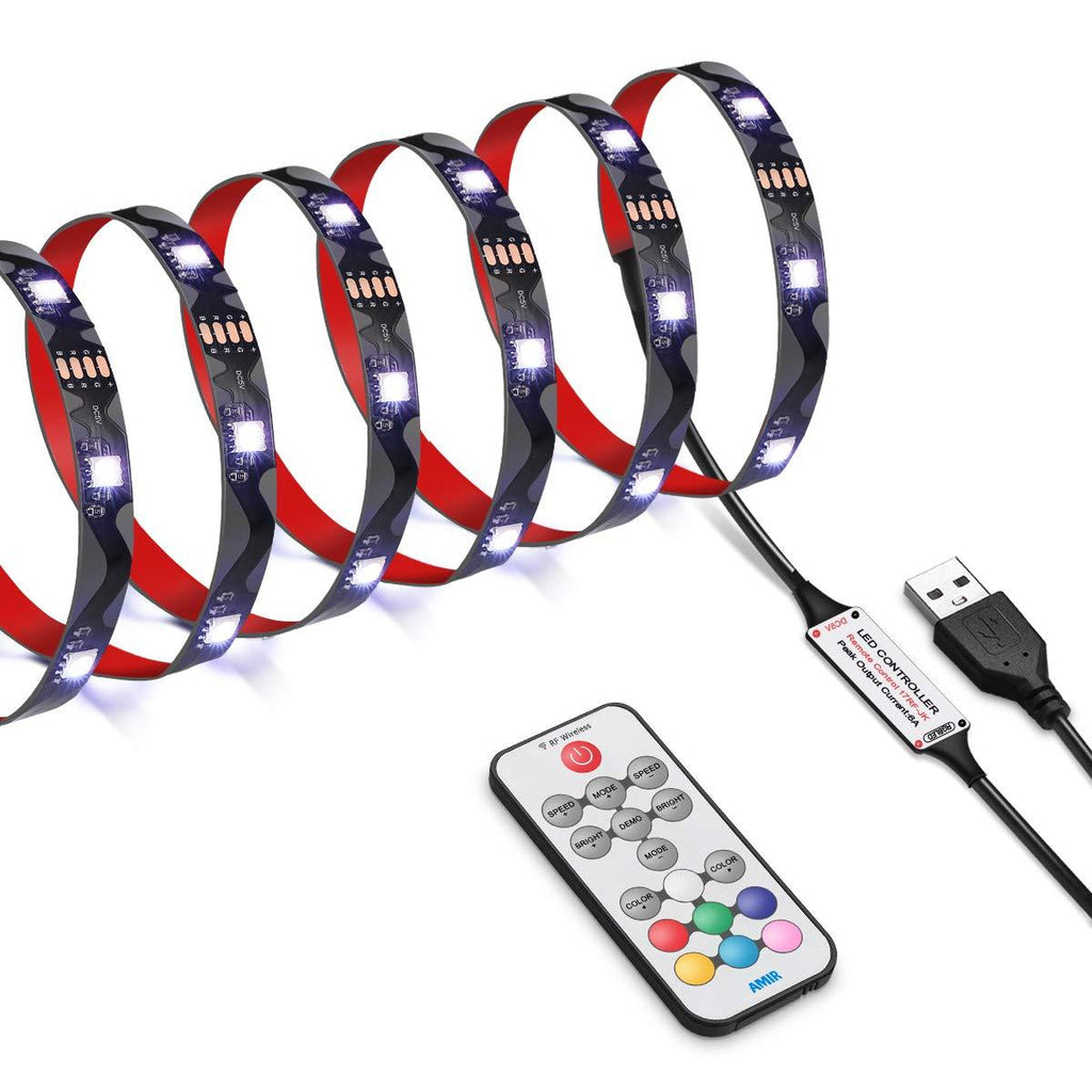 [AUSTRALIA] - AMIR (2020 Upgraded) Led Strip Lights, 8.2ft 75 LED USB TV Backlight Kit with Remote, 21 Lighting Modes 18 Color Changing 5050 RGB LED Bias Lighting, Strip Lights for TIK Tok 