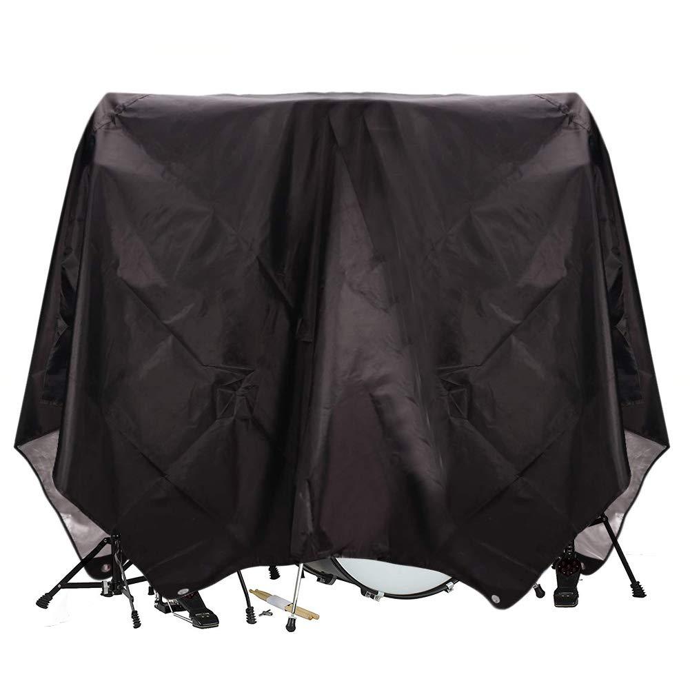 Drum Set CoverPVC Coating Drum Cover, Drum Accessories, Electric Drum Kit Cover with Sewn-in Weighted Corners, Drum Sets Accessories (78"x 98", black)